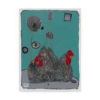 Trademark Fine Art 'Black And White Hens Blue' Canvas Art by Maria Pietri Lalor