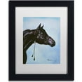 thumbnail image 1 of Trademark Fine Art 'Black Arabian' Canvas Art by Jenny Newland, White Matte, Black Frame, 1 of 4