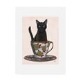 thumbnail image 1 of Trademark Fine Art 'Black Cat in Teacup' Canvas Art by Fab Funky, 1 of 3
