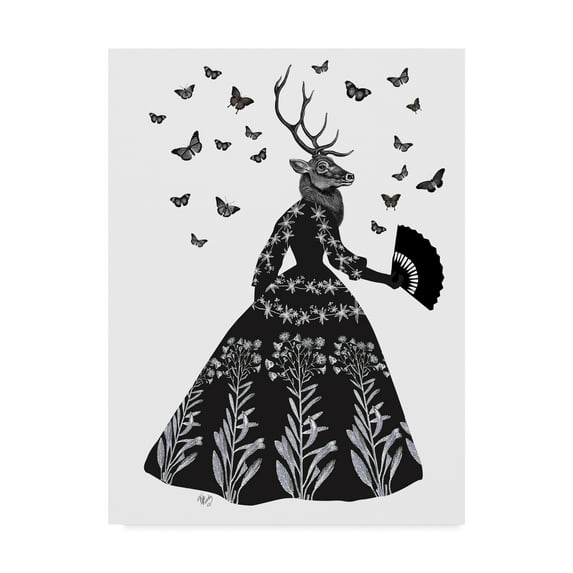 Trademark Fine Art 'Black Deer' Canvas Art by Fab Funky