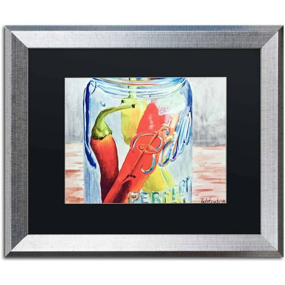 Trademark Fine Art "Black Eyed Susan" Canvas Art by Jennifer Redstreake Black Matte, Silver Frame