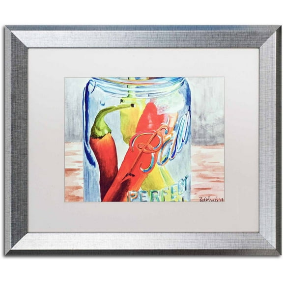 Trademark Fine Art "Black Eyed Susan" Canvas Art by Jennifer Redstreake White Matte, Silver Frame