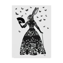 Trademark Fine Art 'Black Floral Rabbit' Canvas Art by Fab Funky