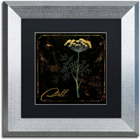 Trademark Fine Art "Black Gold Herbs I" Canvas Art by Color Bakery Black Matte, Silver Frame