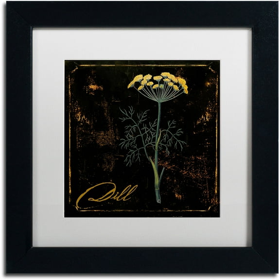 Trademark Fine Art "Black Gold Herbs I" Canvas Art by Color Bakery White Matte, Black Frame