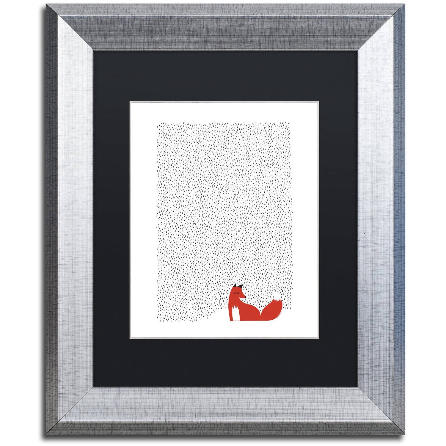 Trademark Fine Art 'Black Grass' Canvas Art by Robert Farkas, Black Matte, Silver Frame