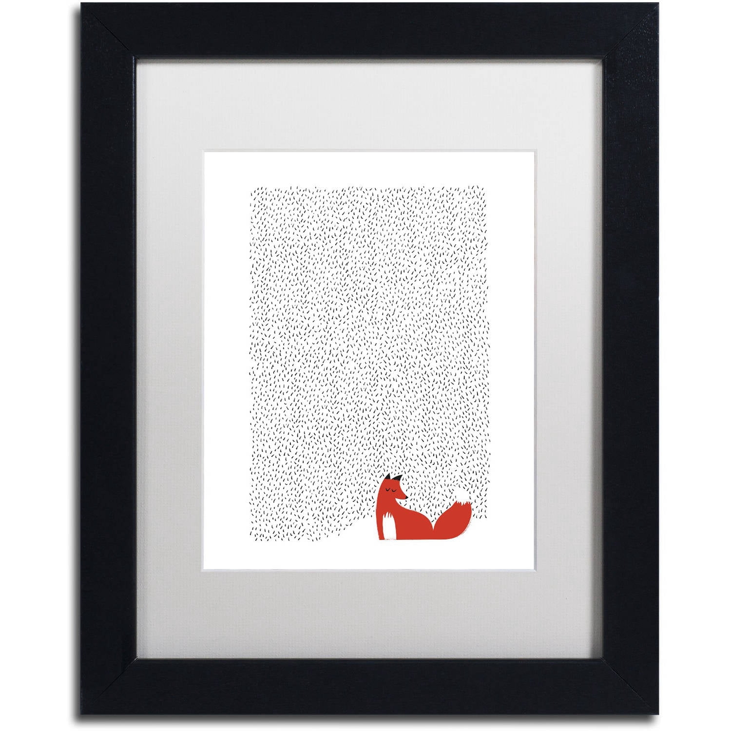Trademark Fine Art 'Black Grass' Canvas Art by Robert Farkas, White Matte, Black Frame