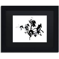 Trademark Fine Art 'Black Horses' Canvas Art by Robert Farkas, Black Matte, Black Frame