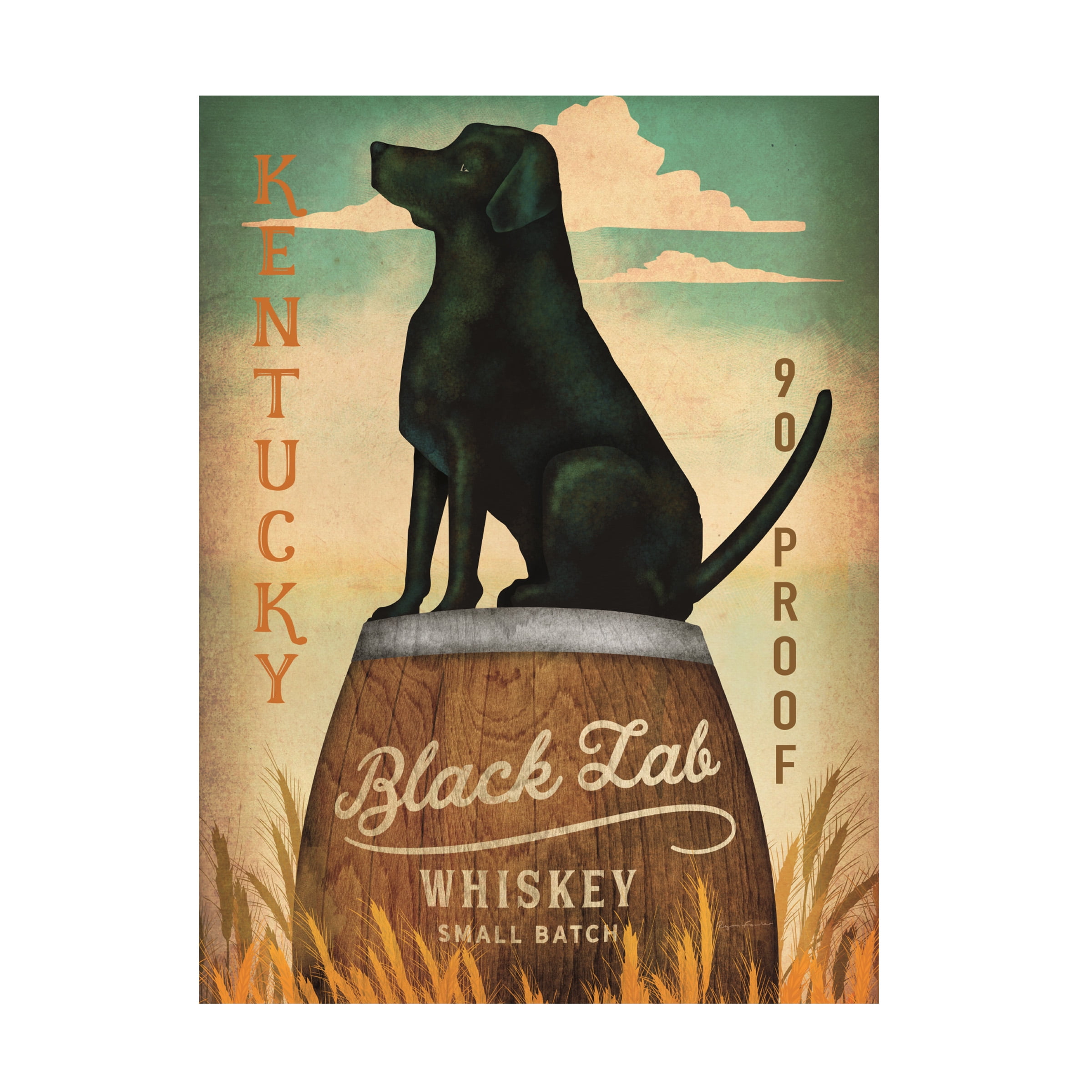 Trademark Fine Art 'Black Lab Whiskey Kentucky Crop' Canvas Art by Ryan Fowler