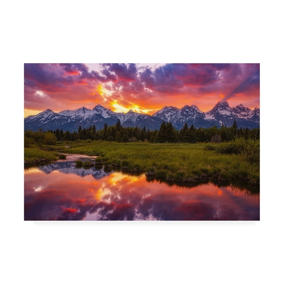 Trademark Fine Art 'Black Ponds Sunset 1' Canvas Art by Darren White Photography