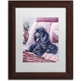 thumbnail image 1 of Trademark Fine Art 'Black Poodle' Canvas Art by Jenny Newland, White Matte, Wood Frame, 1 of 4