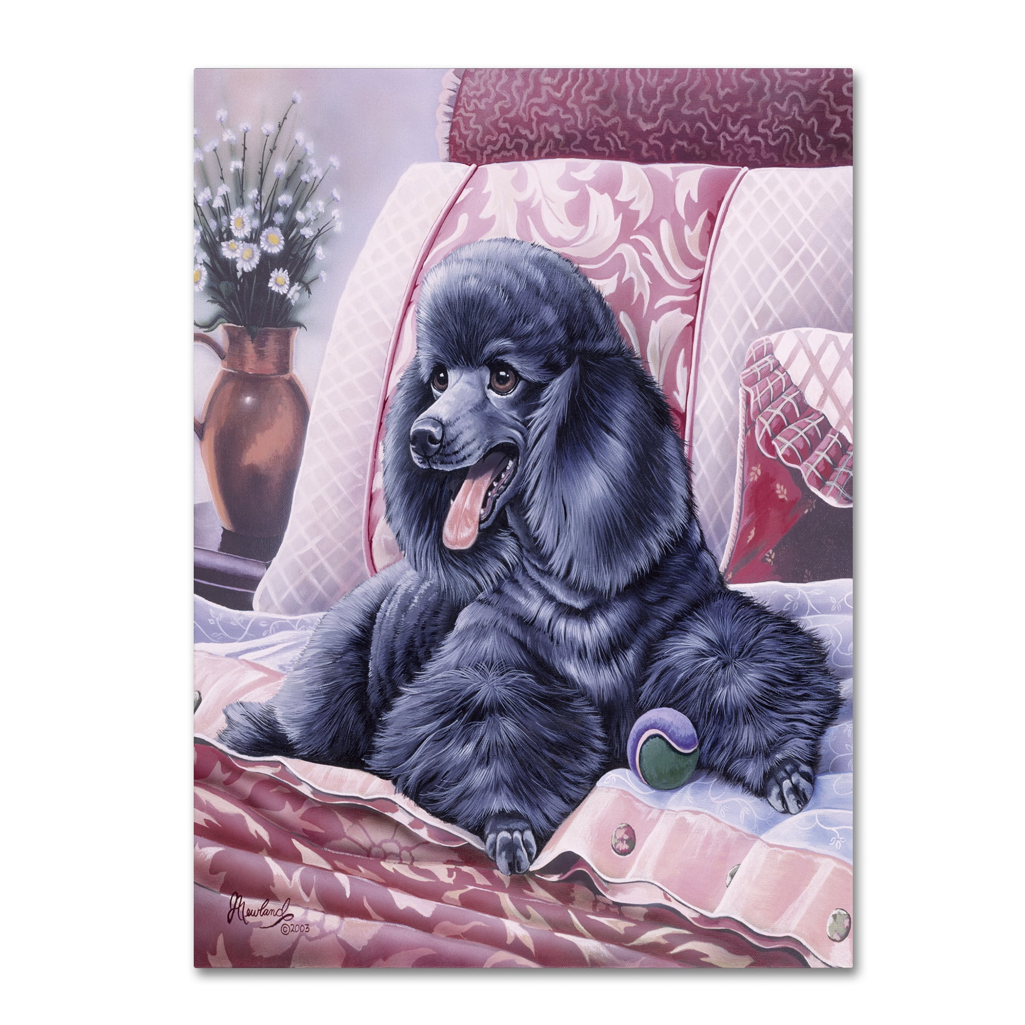 Trademark Fine Art 'Black Poodle' Canvas Art by Jenny Newland