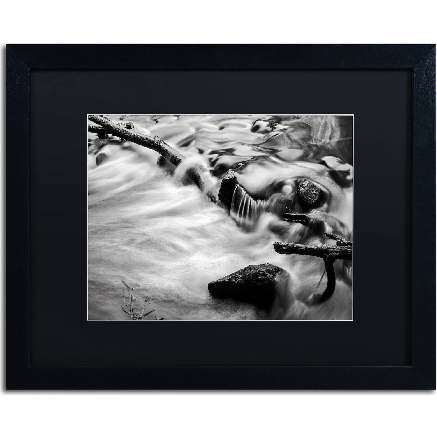 Trademark Fine Art "Black River" Canvas Art by Jason Shaffer, Black Matte, Black Frame