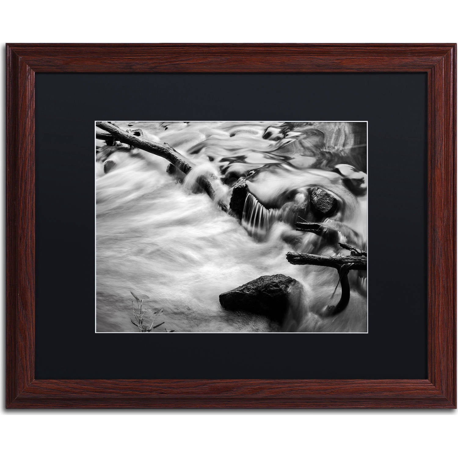 Trademark Fine Art "Black River" Canvas Art by Jason Shaffer, Black Matte, Wood Frame