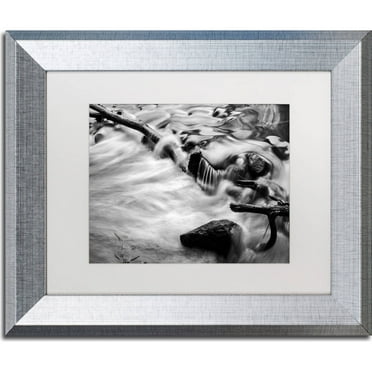 Trademark Fine Art "Black River" Canvas Art by Jason Shaffer, White Matte, Silver Frame