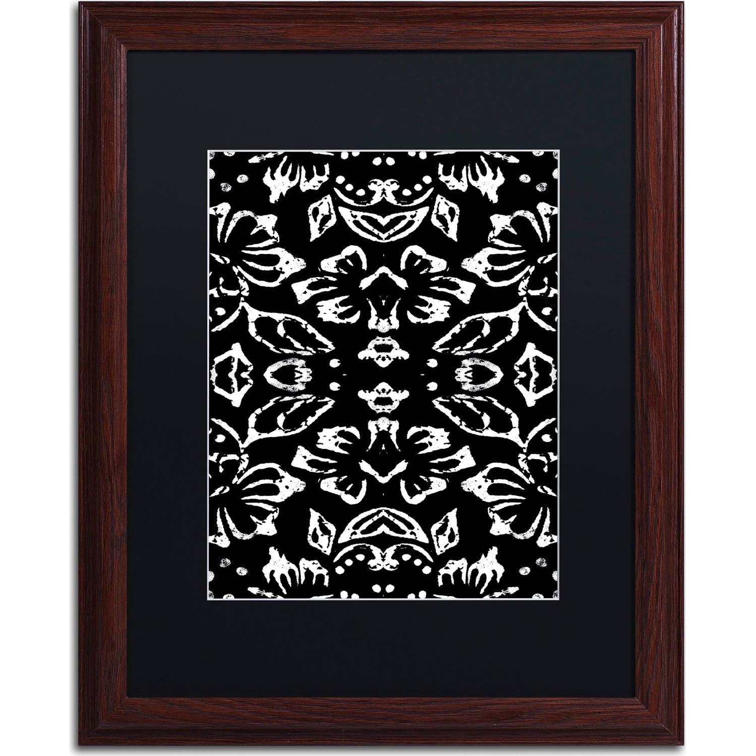 Trademark Fine Art "Black & White Pattern" Canvas Art by Color Bakery, Black Matte, Wood Frame