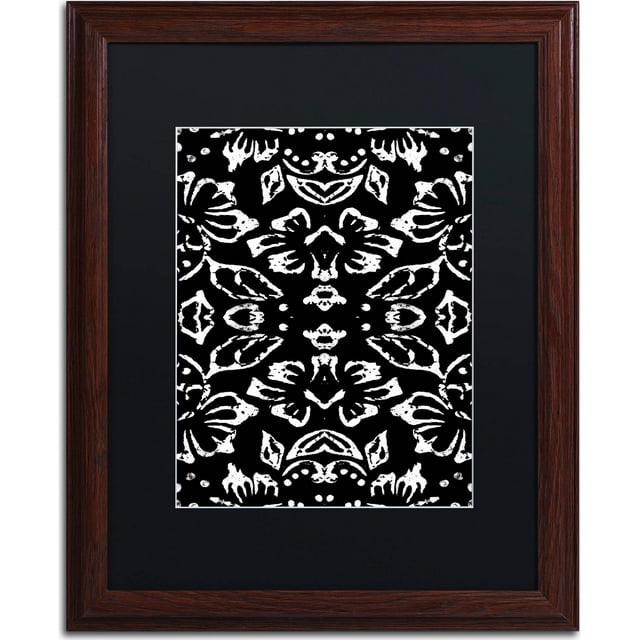 Trademark Fine Art "Black & White Pattern" Canvas Art by Color Bakery, Black Matte, Wood Frame