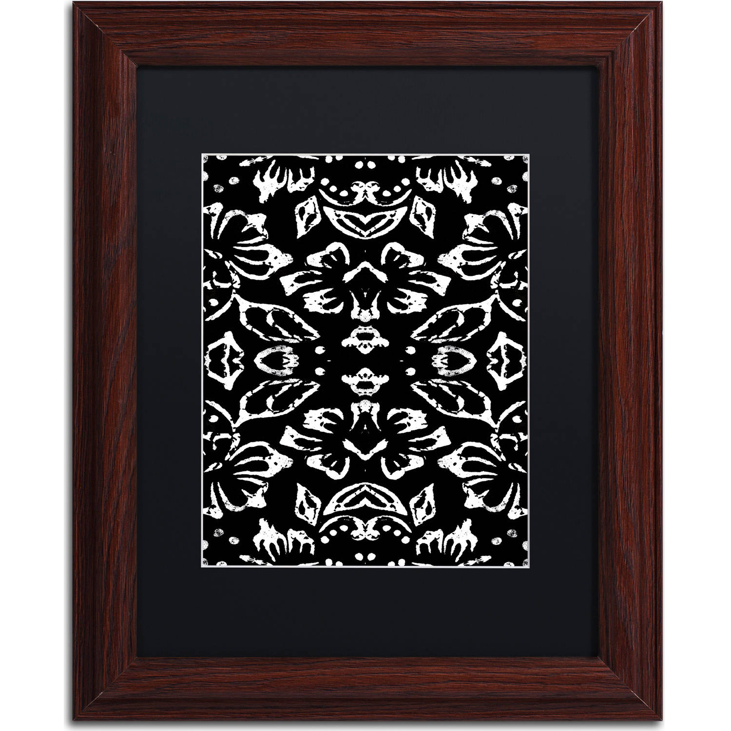 Trademark Fine Art "Black & White Pattern" Canvas Art by Color Bakery, Black Matte, Wood Frame