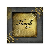 Trademark Fine Art 'Black & Gold - Thank you 1' Canvas Art by LightBoxJournal