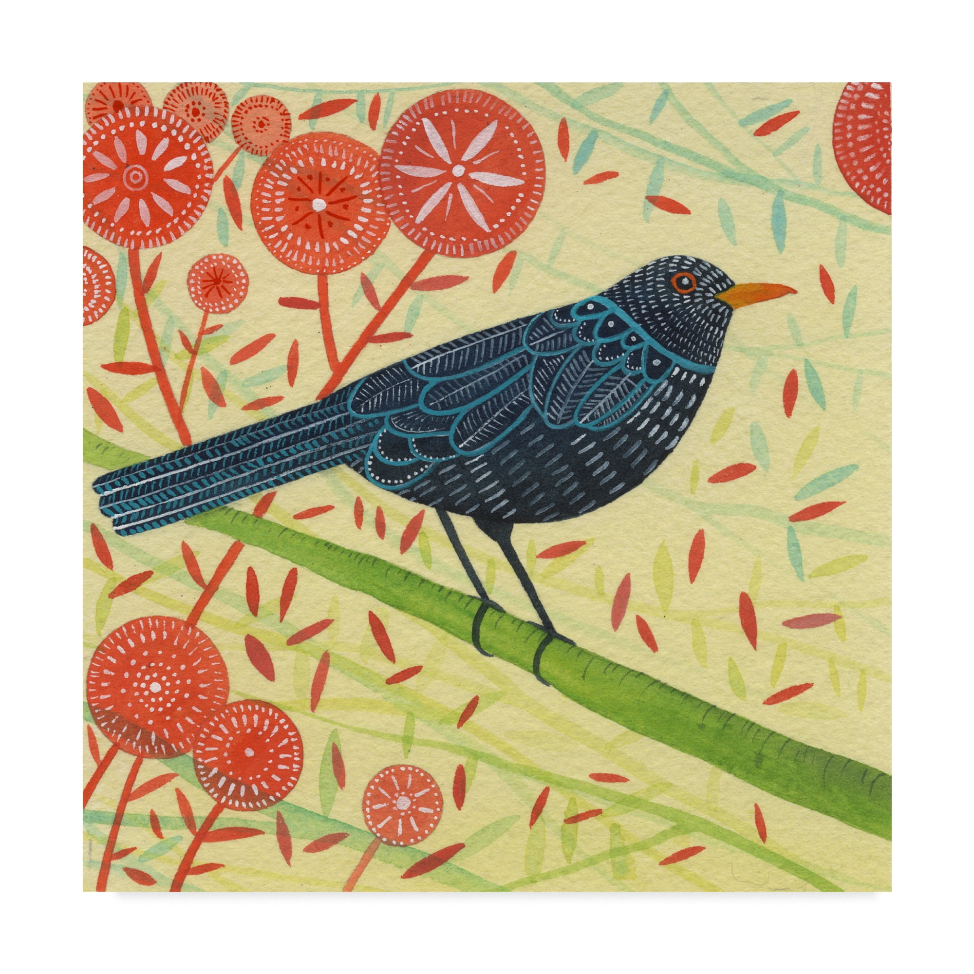 Trademark Fine Art 'Blackbird Portrait' Canvas Art by Michelle Campbell