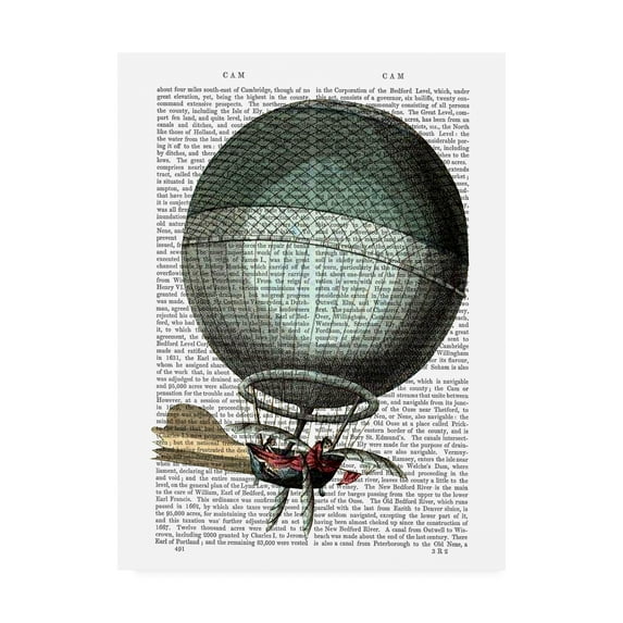 Trademark Fine Art 'Blanchard Vintage Hot Air Balloon' Canvas Art by Fab Funky