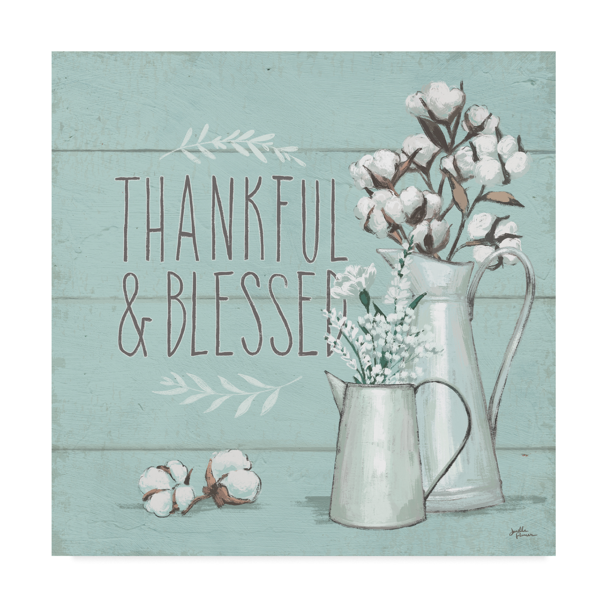 Trademark Fine Art 'Blessed V Mint' Canvas Art by Janelle Penner