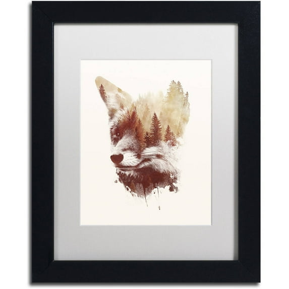 Trademark Fine Art 'Blind Fox' Canvas Art by Robert Farkas, White Matte, Black Frame
