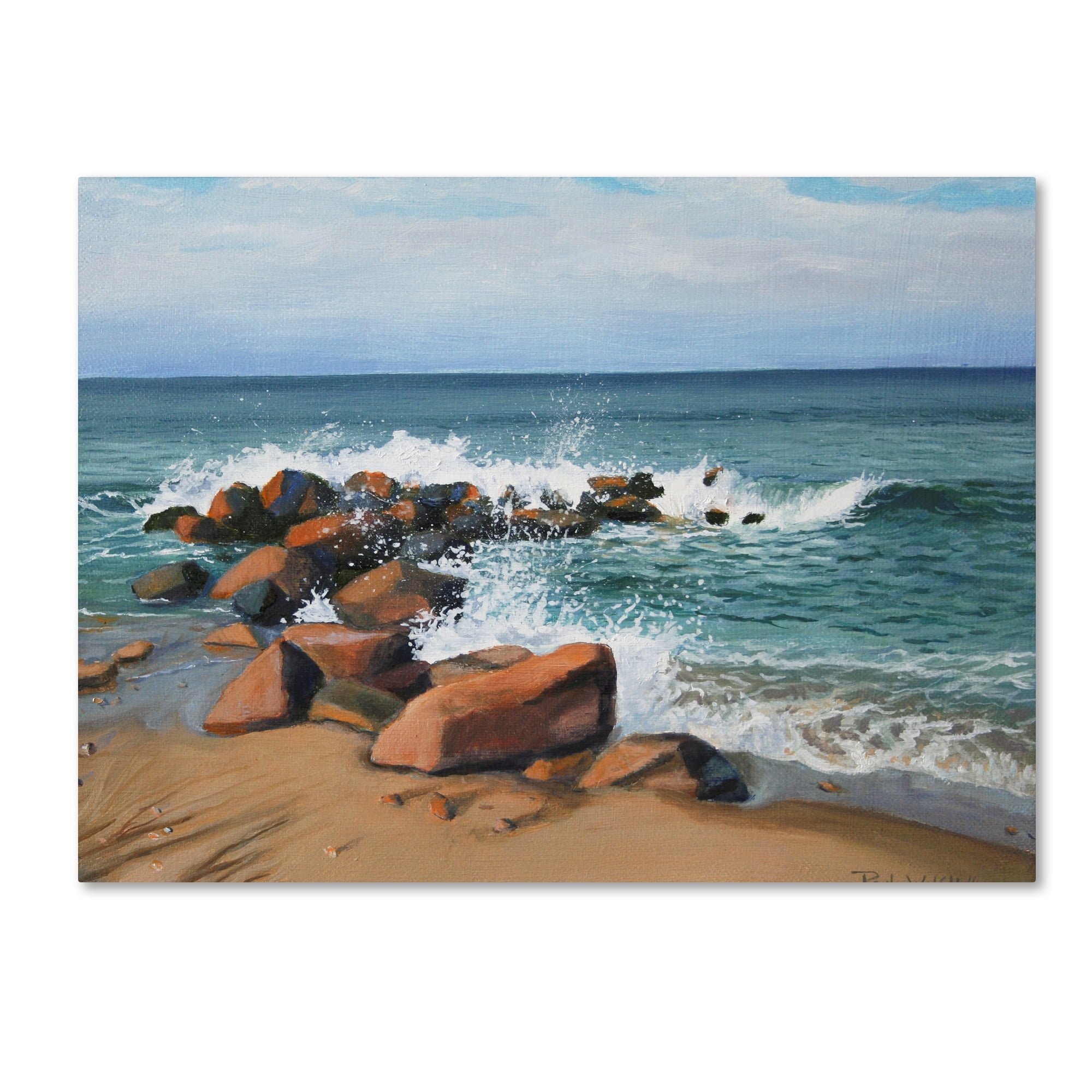 Trademark Fine Art 'Block Island Wave' Canvas Art by Paul Walsh