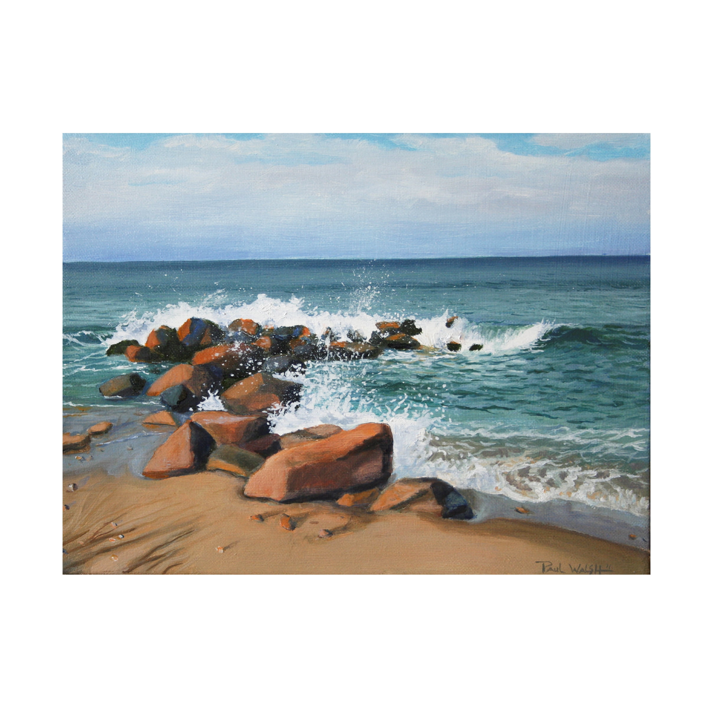 Trademark Fine Art 'Block Island Wave' Canvas Art by Paul Walsh