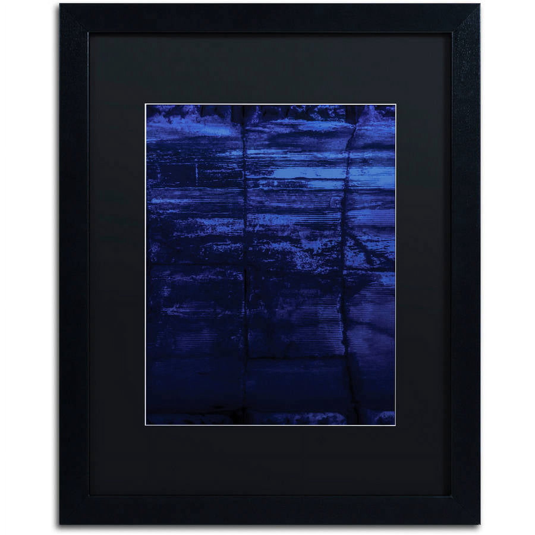 Trademark Fine Art "Blocks of Blue" Canvas Art by Claire Doherty, Black Matte, Black Frame