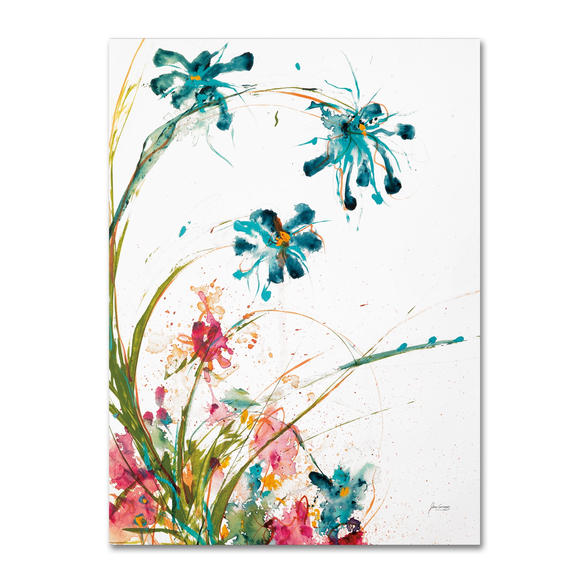 Trademark Fine Art 'Blooming Blue Crop on White' Canvas Art by Jan Griggs