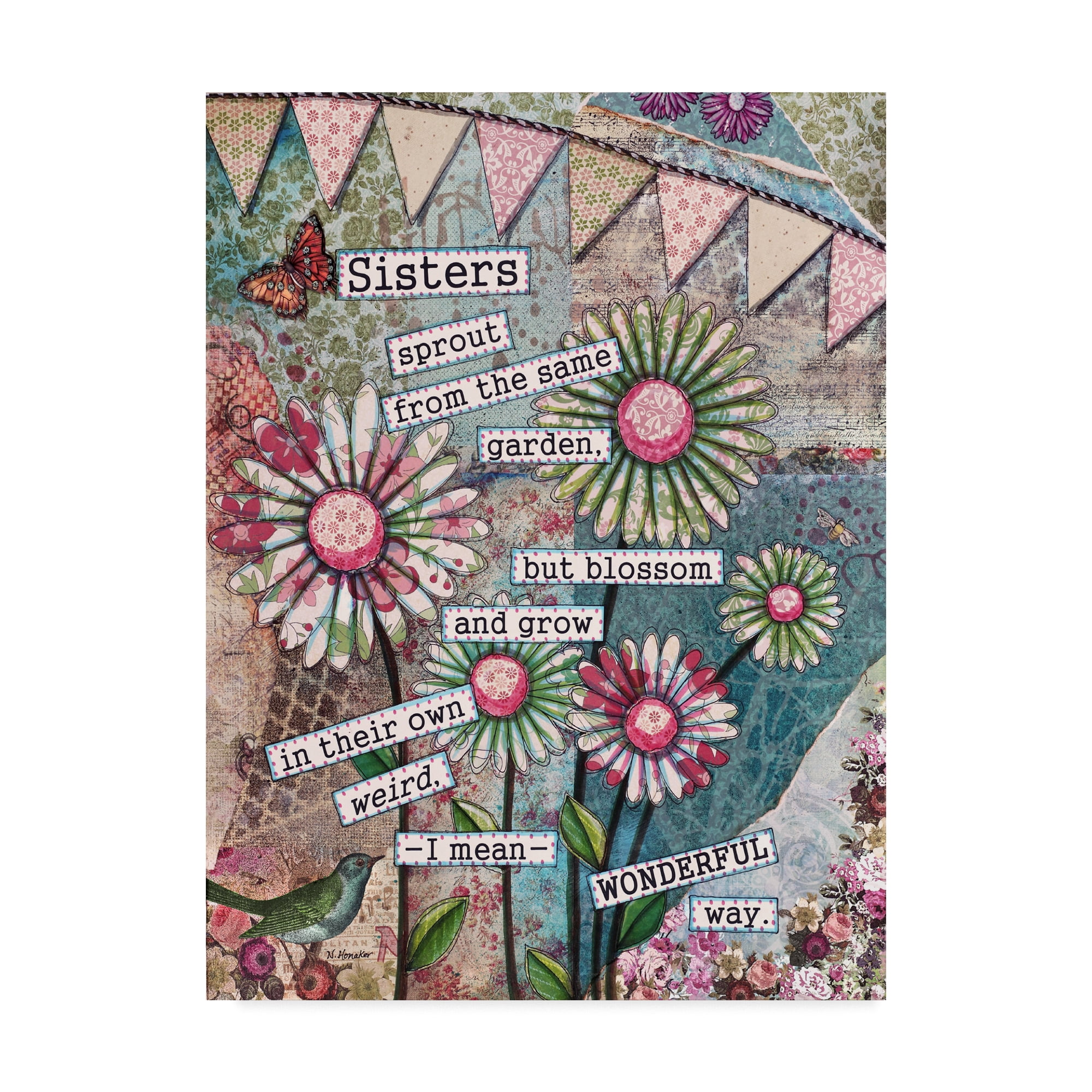 Trademark Fine Art 'Blooming Sister' Canvas Art by Let Your Art Soar
