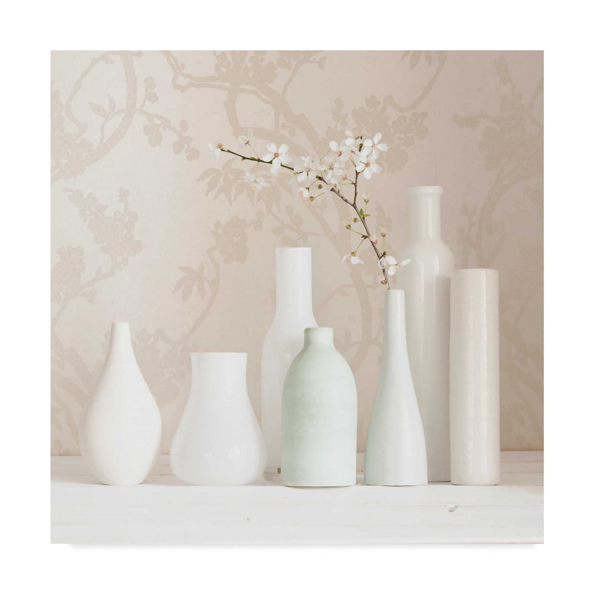 Trademark Fine Art 'Blossom And White Vases Still Life' Canvas Art by Tom Quartermaine