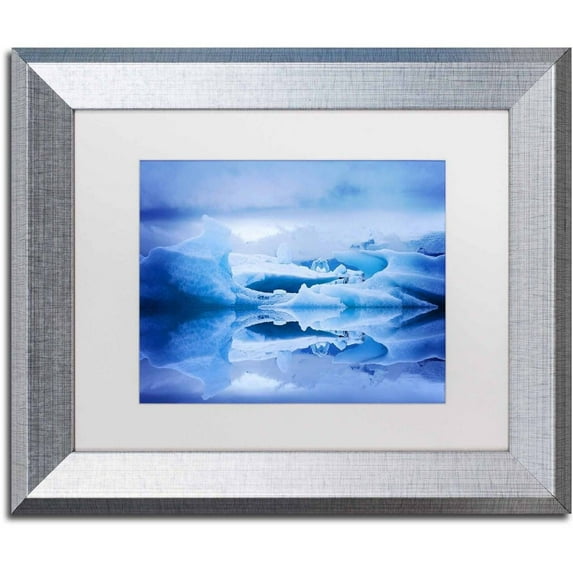 Trademark Fine Art 'Blue Air' Canvas Art by Philippe Sainte-Laudy, White Matte, Silver Frame
