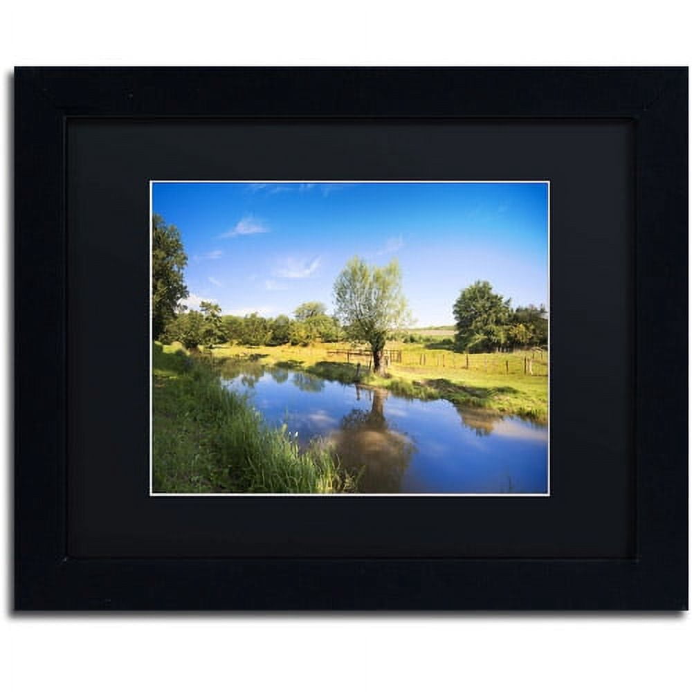 Trademark Fine Art "Blue Brook" Canvas Art by Philippe Sainte-Laudy, Black Matte, Black Frame