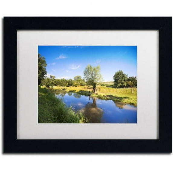 Trademark Fine Art "Blue Brook" Canvas Art by Philippe Sainte-Laudy, White Matte, Black Frame