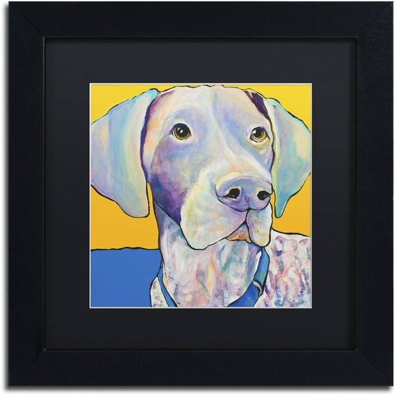 Trademark Fine Art "Blue" Canvas Art by Pat Saunders-White, Black Matte, Black Frame