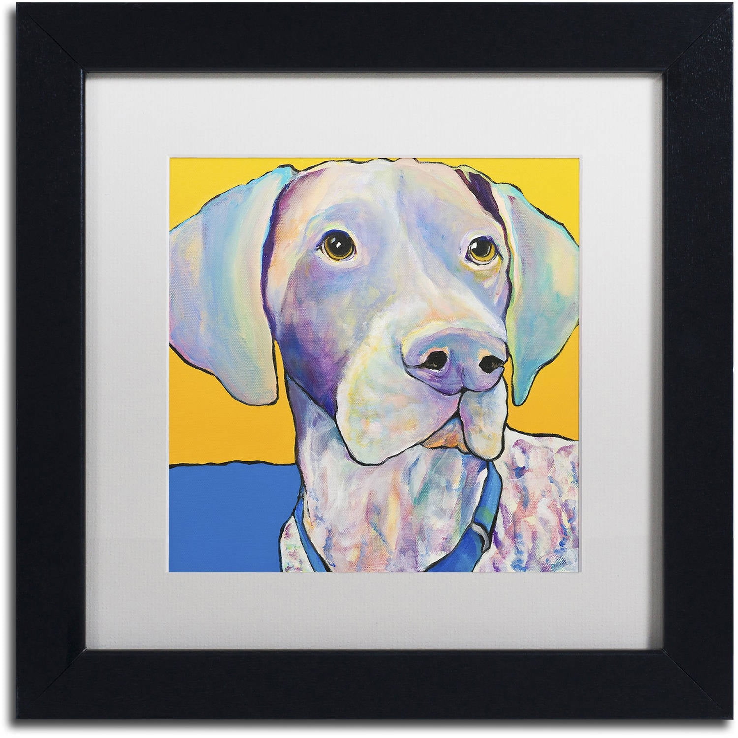 Trademark Fine Art "Blue" Canvas Art by Pat Saunders-White, White Matte, Black Frame