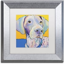 Trademark Fine Art "Blue" Canvas Art by Pat Saunders-White, White Matte, Silver Frame