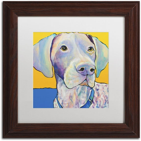 Trademark Fine Art "Blue" Canvas Art by Pat Saunders-White, White Matte, Wood Frame