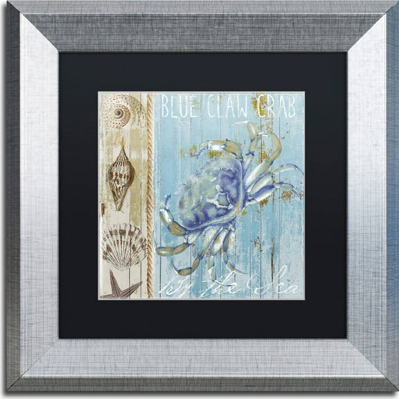 Trademark Fine Art "Blue Crab I" Canvas Art by Color Bakery, Black Matte, Silver Frame