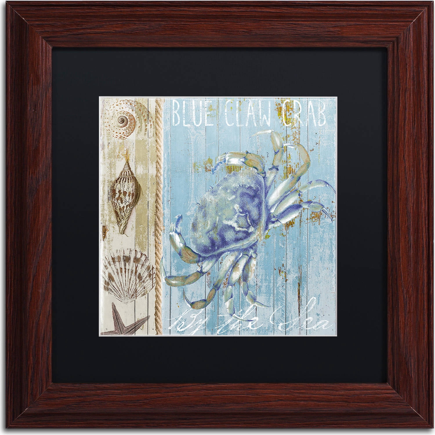 Trademark Fine Art "Blue Crab I" Canvas Art by Color Bakery, Black Matte, Wood Frame