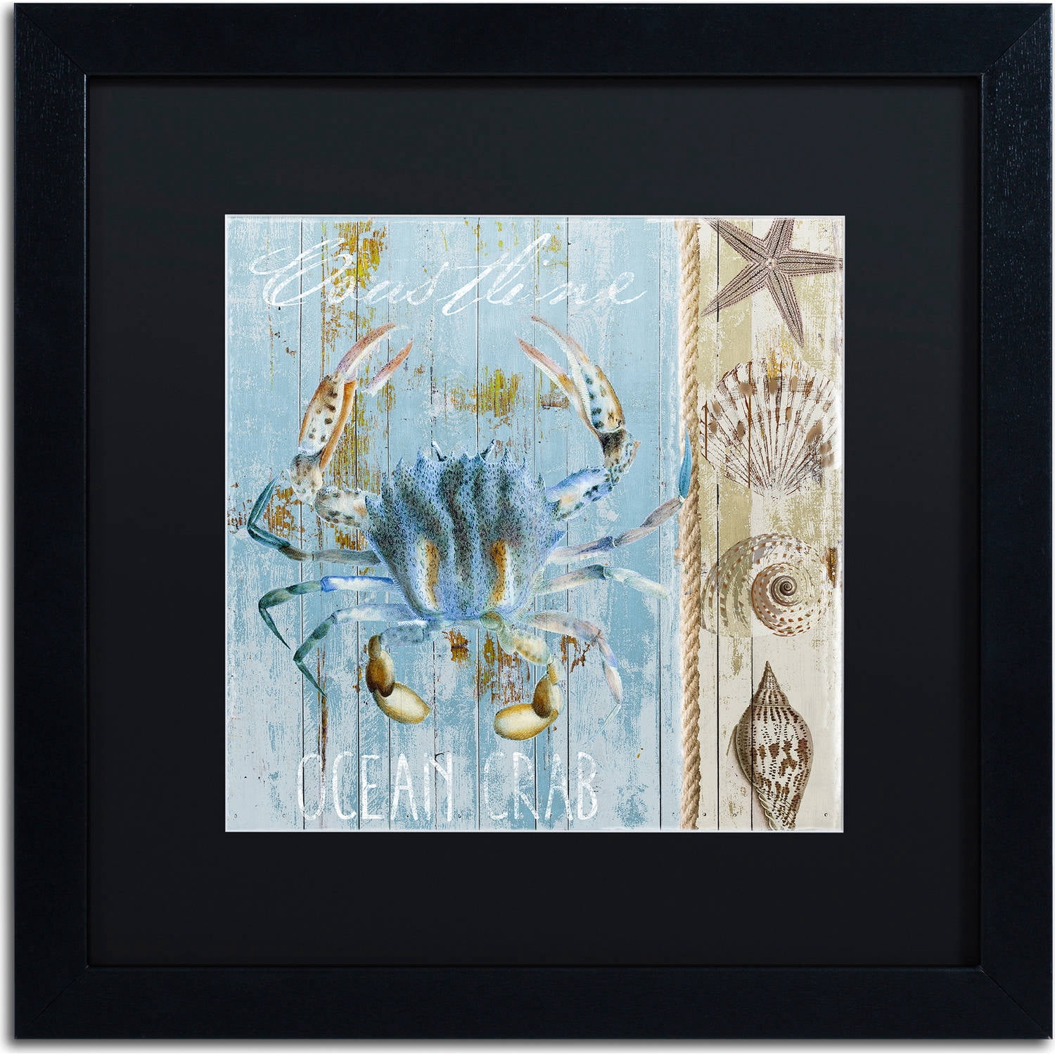 Trademark Fine Art "Blue Crab II" Canvas Art by Color Bakery, Black Matte, Black Frame