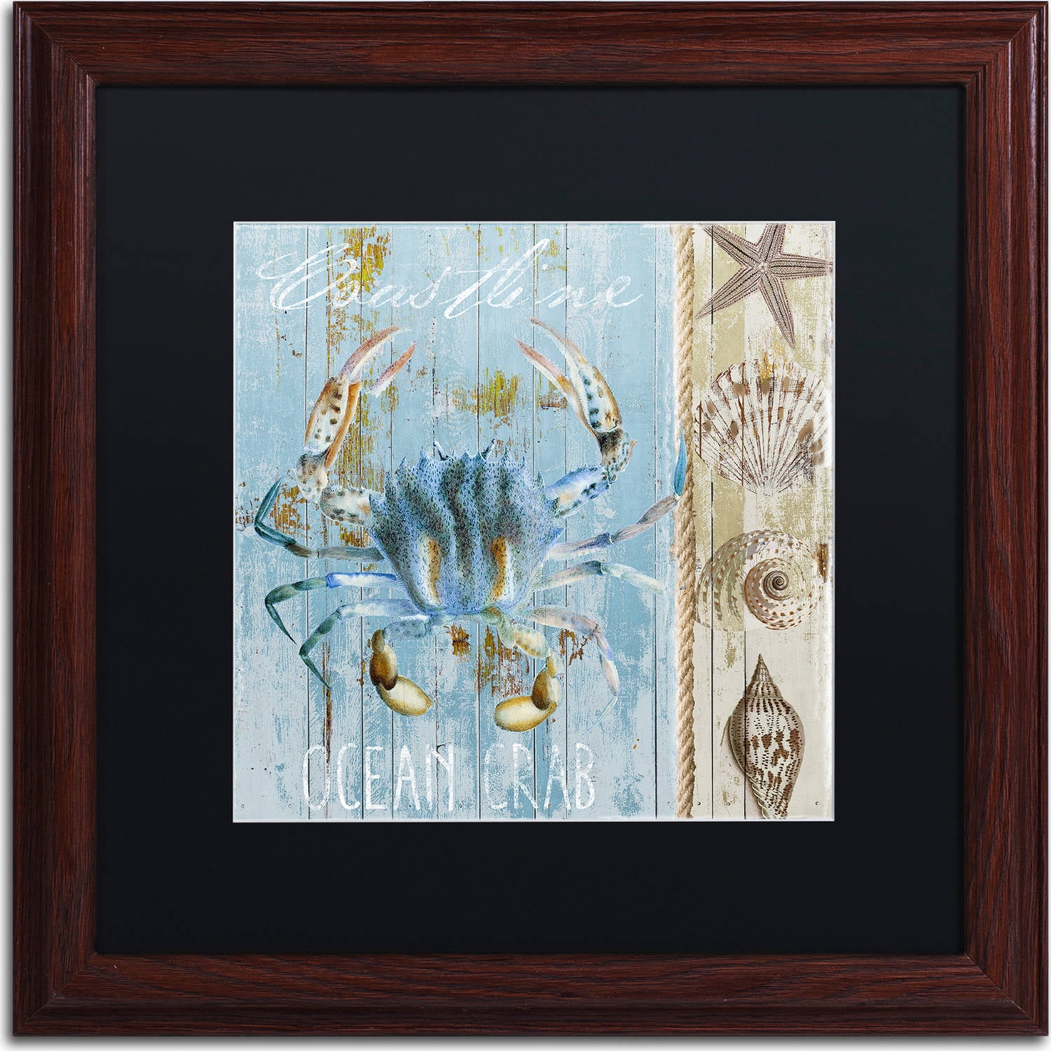 Trademark Fine Art "Blue Crab II" Canvas Art by Color Bakery, Black Matte, Wood Frame