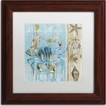 Trademark Fine Art "Blue Crab II" Canvas Art by Color Bakery, White Matte, Wood Frame