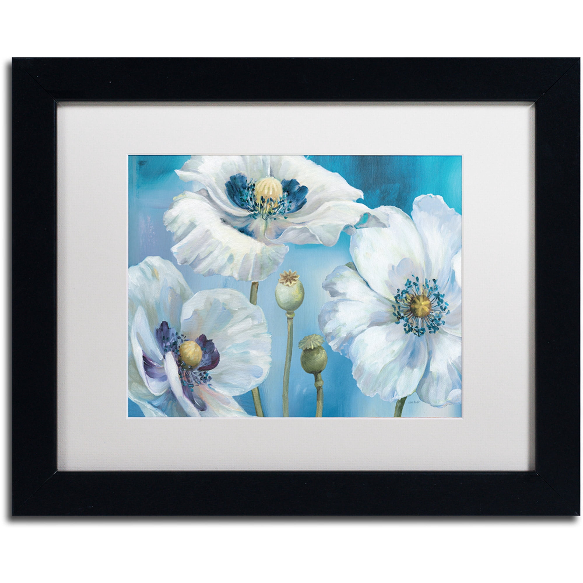 Trademark Fine Art "Blue Dance I" Canvas Art by Lisa Audit, White Matte, Black Frame