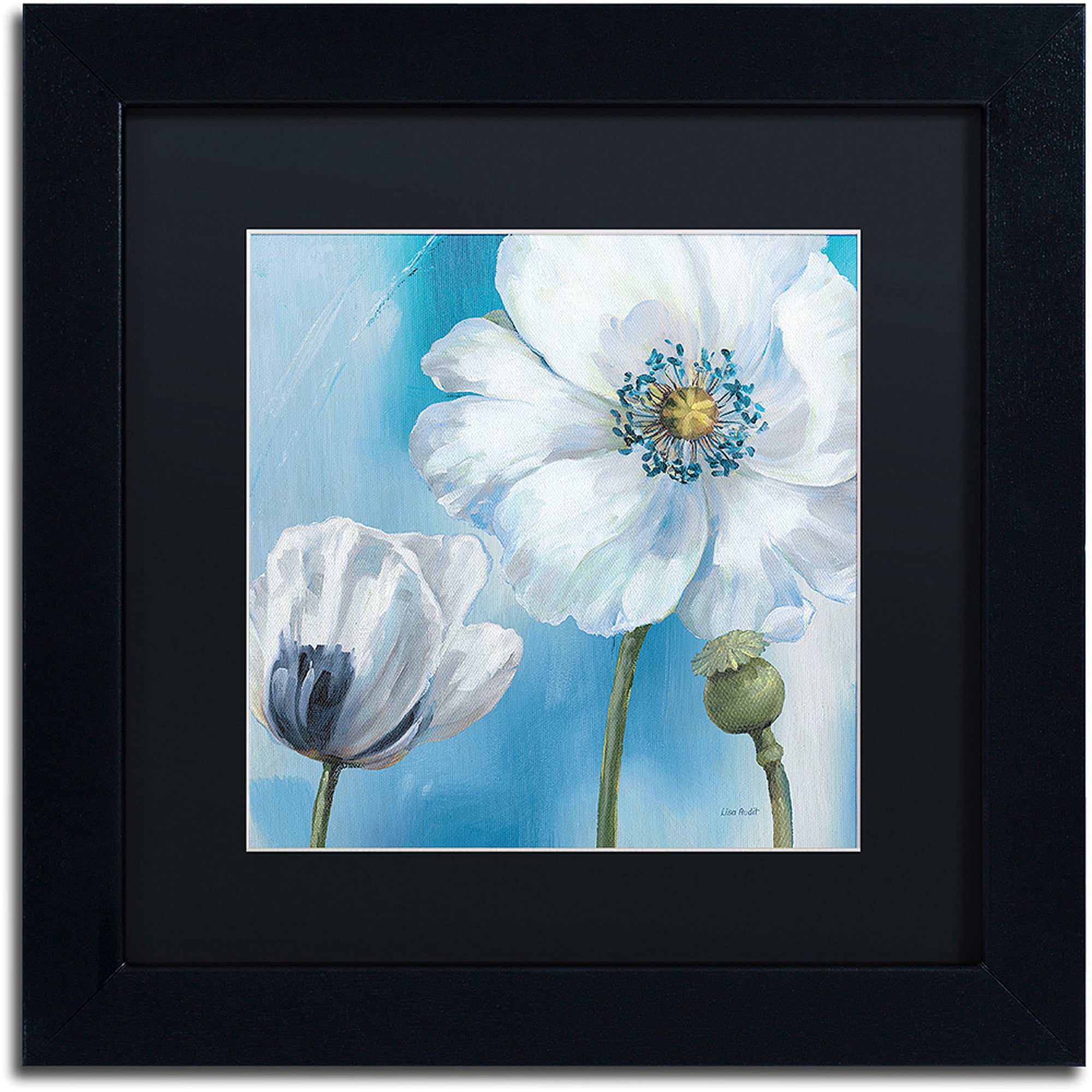 Trademark Fine Art "Blue Dance III" Canvas Art by Lisa Audit, Black Matte, Black Frame