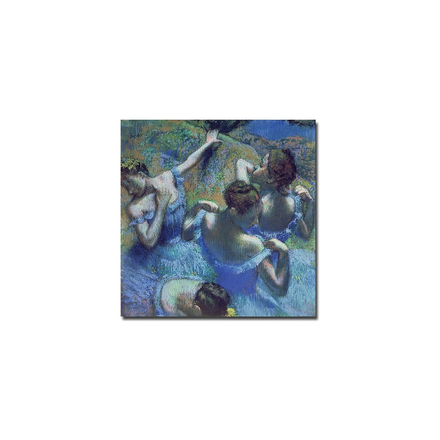 Large Blue Dancers Canvas Print with Wooden Frame