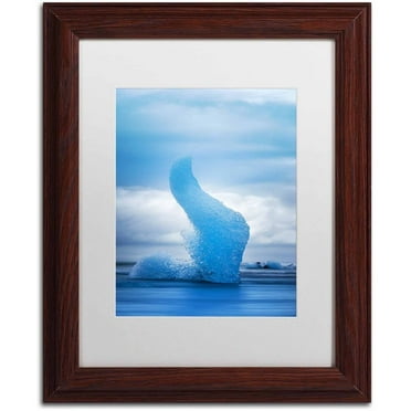 Trademark Fine Art 'Blue Flame' Canvas Art by Philippe Sainte-Laudy, White Matte, Wood Frame