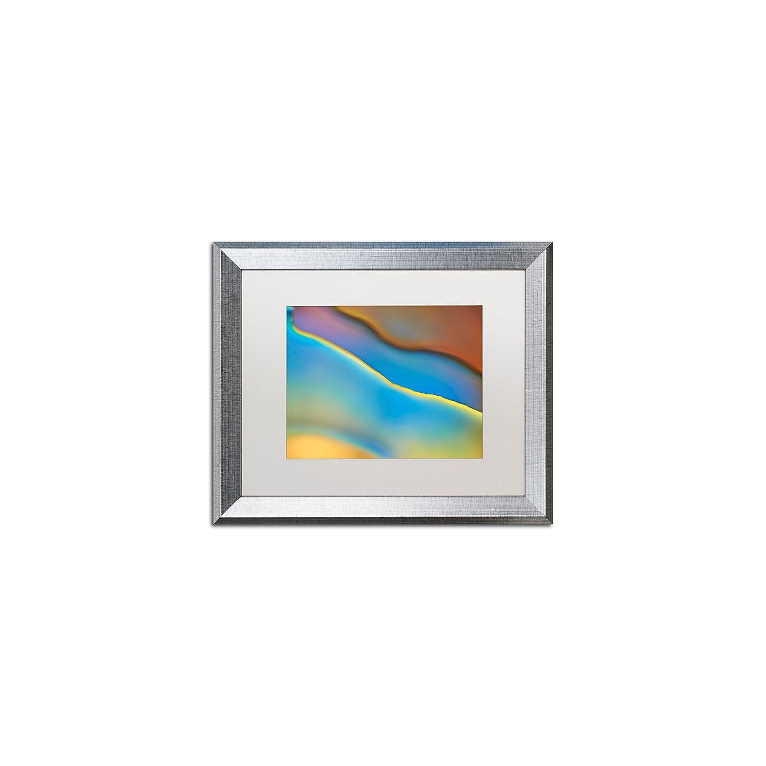 Blue Flow Abstract Canvas Art with Silver Frame, 16" x 20"